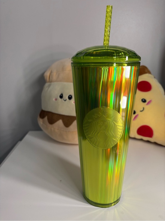 Starbucks Other - Starbucks Iridescent Lime Green Cold Cup with Straw
